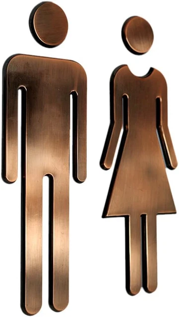 Adesivi WC Uomo/Donna In Acrilico - 100x100mm, Autoadesivi, Blu, Per Bagni Pubblici - Foto 6