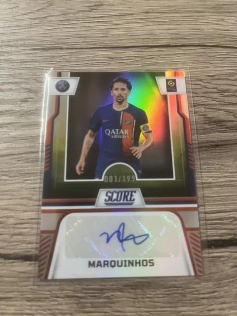 Panini Score Ligue 1 Signature 23-24 Car PSG Marquinhos 001/199 Alpha Paris