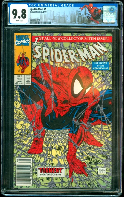 Spiderman #1 NM/MT CGC 9.8 McFarlane 1990 UPC Newsstand Variant 300 Custom Label
