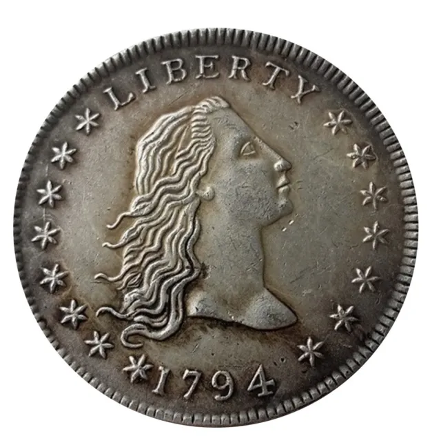 Rare Liberty Flowing Hair 1794 American US Dollar Restrike Coin. Discover Now!