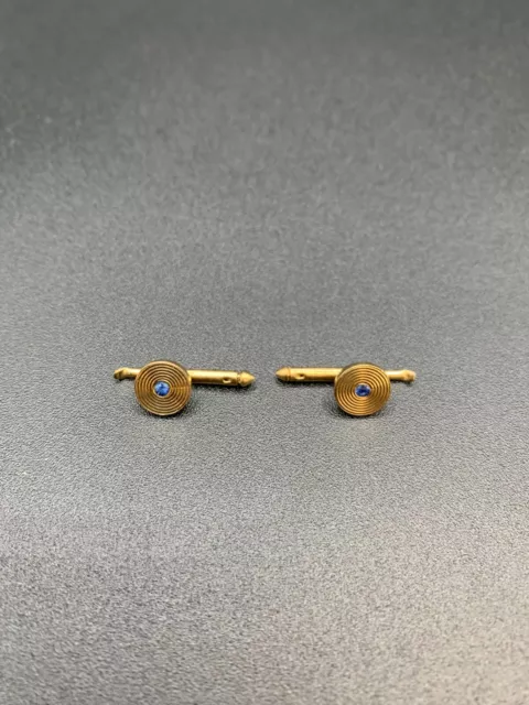 Tiffany & Co. 18K Yellow Gold and Sapphire Cufflinks