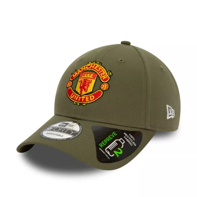 New Era Manchester United Fc Baseball Cap.9Forty Green Repreve Football Hat S24