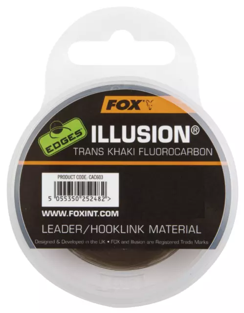 Fox Edges Carp Fishing Illusion Trans Khaki Fluorocarbon 50m Spool