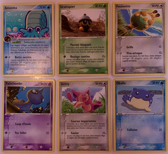 6 Cartes Pokémon Amonita & autres ! EX Créateurs de Légendes - année 2006