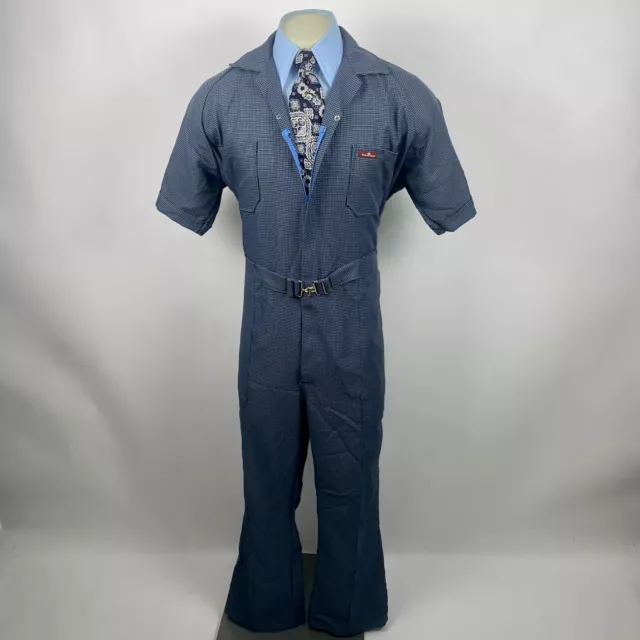 Mens Jumpsuit One Piece Leisure Jump suit ParaSuit Polyester Vintage 60s 70s 44