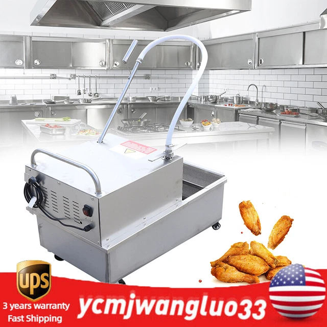 55L Commercial Fryer Oil Filter Cart Machine Oil Filtration Cooking System 110V