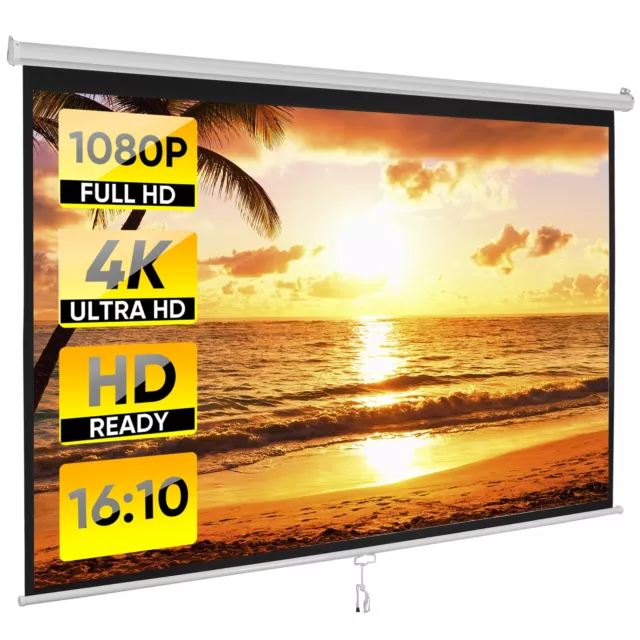 Easy Pull-down 100"  Projector Screen 16:10hd  Projection Screen Manual Home 2