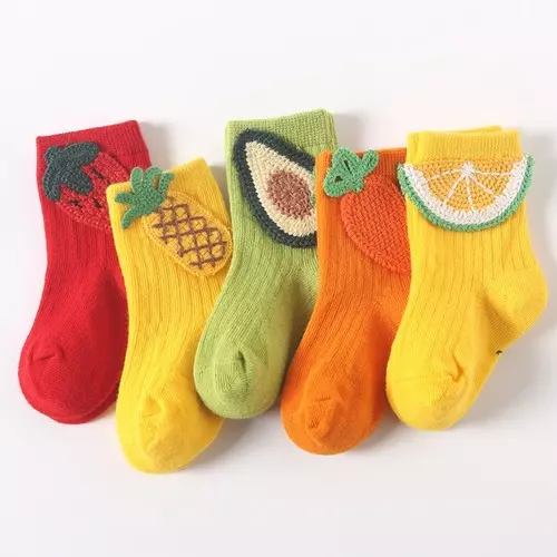 0-7 Years Old Sock Soft Cotton Sock Children Socks Girls Striped Fruit Cute Sock