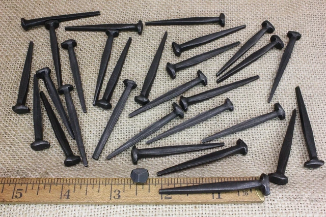 2" Rose head 30 nails antique square wrought iron vintage rustic Decorative look