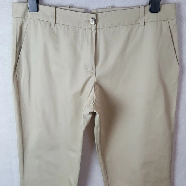 Lacoste Womens Chino Trousers Beige UK 14 Cotton Light Summer Zip Fly