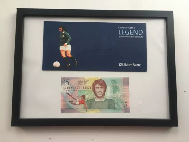 FRAMED GEORGE BEST FIVER NOTE £5 FIVE POUND Banknote GIFT Present uncirculated
