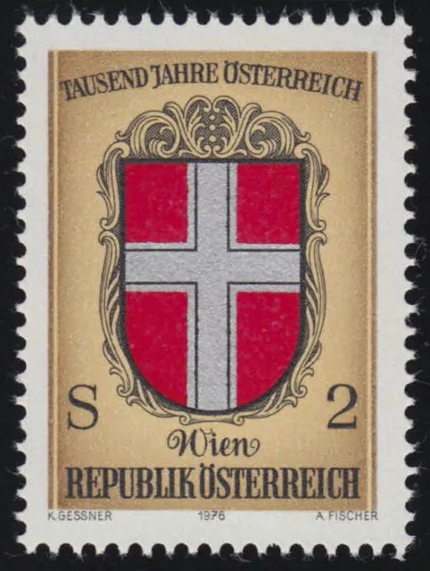 1530 aus Block 1000 Jahre Österreich, Wappen Wien, 2 S postfrisch **