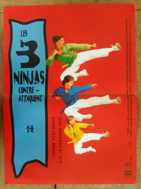 Affiche LES TROIS NINJAS CONTRE-ATTAQUENT Enfants Arts martiaux Karaté 40x60cm
