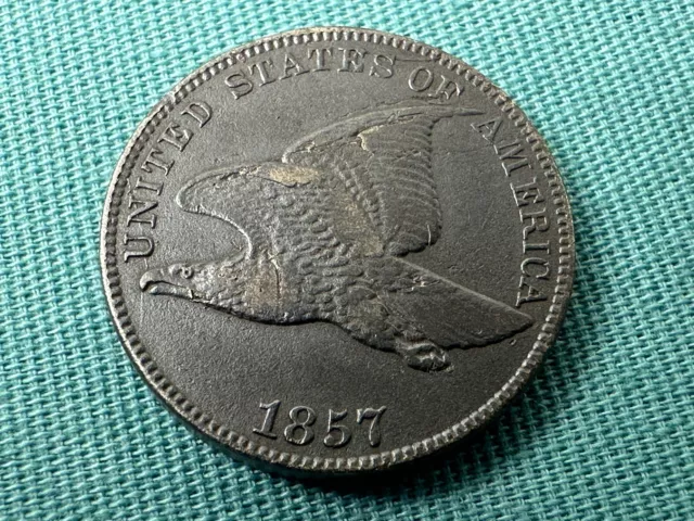 1857 Flying Eagle Cent Nice High Grade Details 1c Coin