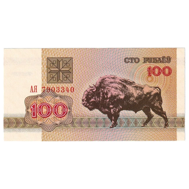 Banconota Bielorussia 100 Rubli 1992