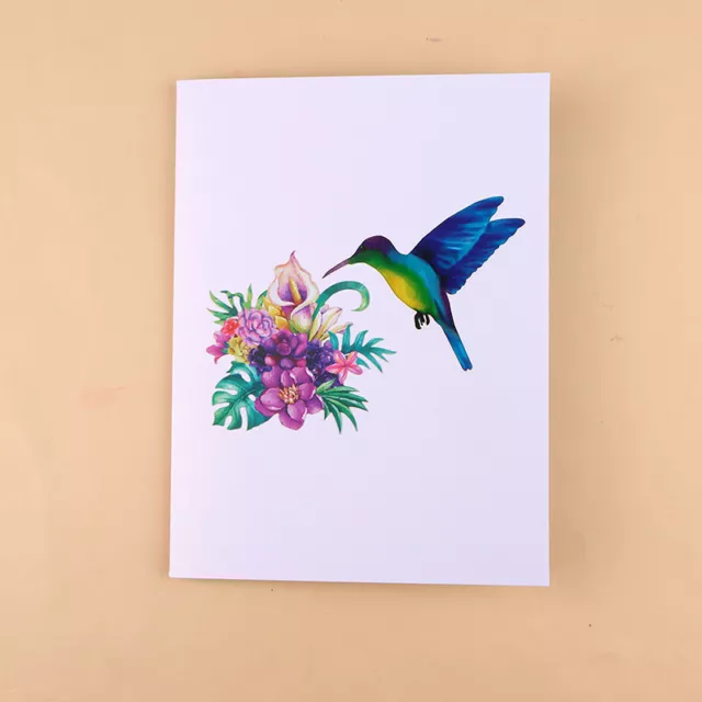 3D Cute Hummingbird Up Card Birthday Greeting Card For Kids Greeting Cards