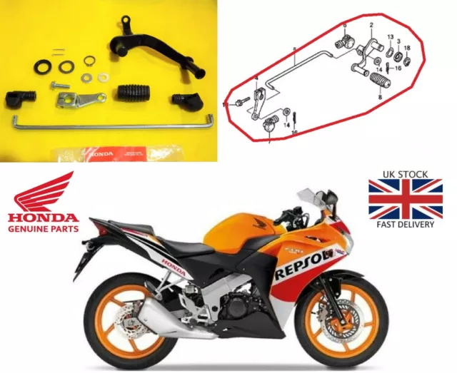 Honda CBR125 GETRIEBEHEBEL & STANGENSET & GUMMI SET 2011-2020 * ORIGINAL & UK LAGER *