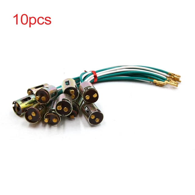 10pcs BA15D Car Wiring Harness LED Light Bulb Socket Adapter Extension Connector
