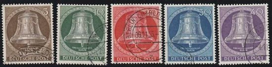 Berlin (West) aus 1953 gestempelt MiNr. 101-105 Freiheitsglocke (III)