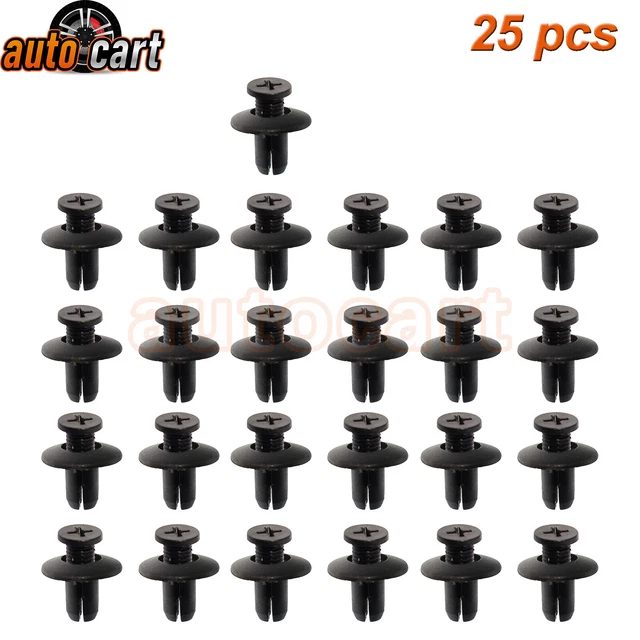 25 BUMPER RETAINERS Fender Liner Clip Hood Rivets Trim Fasteners for