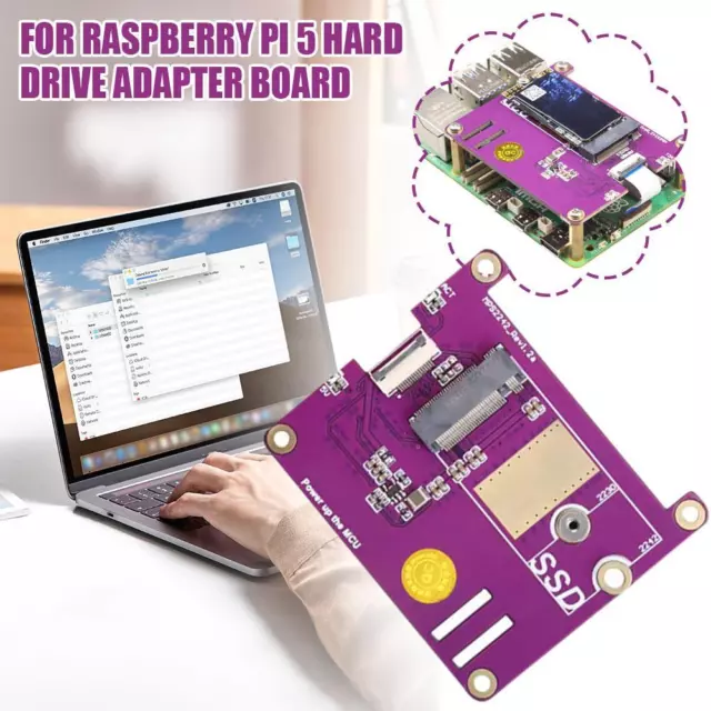 For Raspberry Pi 5 SSD Transfer Disk Support PCle X1 Hot H8 Modes Gen3 Gen2 U9I6