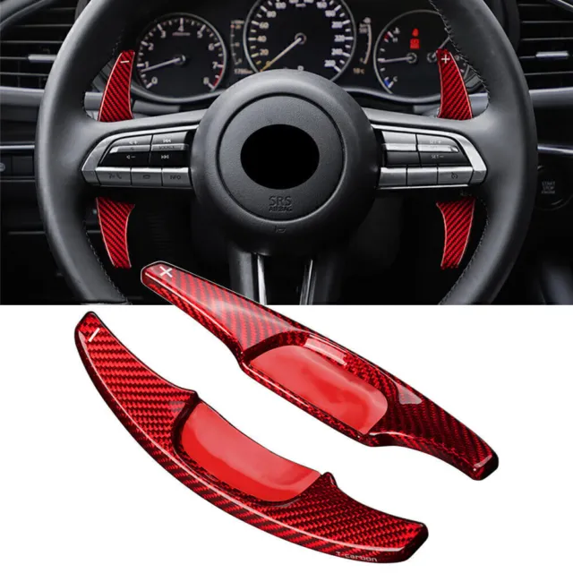 Altalena volante in fibra di carbonio per Mazda 3 2020-2021 rosso