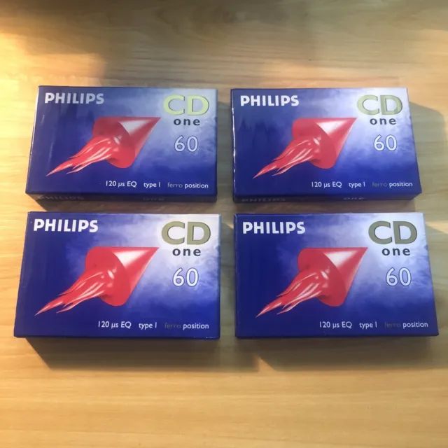 Cintas de casete de audio en blanco Philips CD One 60 Ferro 4x 60 minutos *bn, selladas*