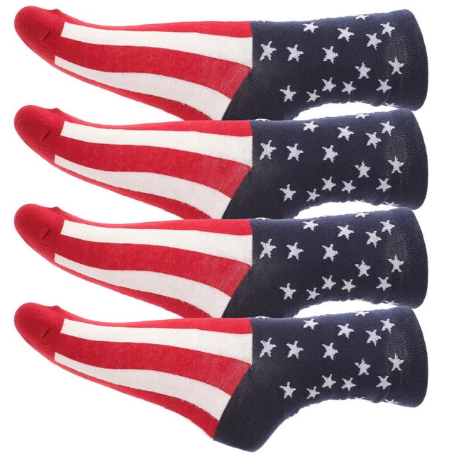 2 paia calze con bandiera americana per ragazze a righe donna