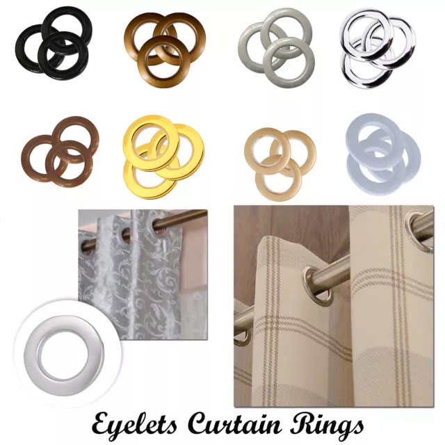 10X Plastic Eyelet Ring Curtain Blinds Drapery Rings Heading Hooks Grommets 42mm