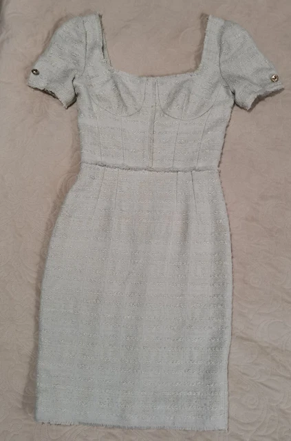 AUTH Dolce&Gabbana bustier beige tweed wool dress 38 AUTH Dolce&Gabbana bustier beige tweed wool dress 38