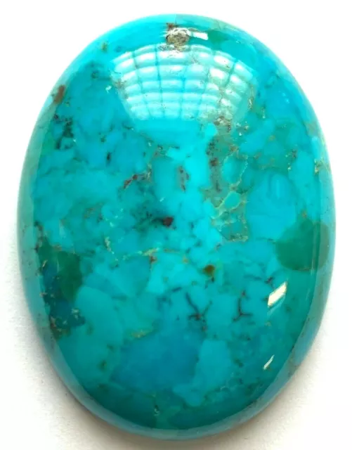 Large Vintage & Genuine Turquoise Cabochon - Beautiful Colors - 40x30x9mm Cab