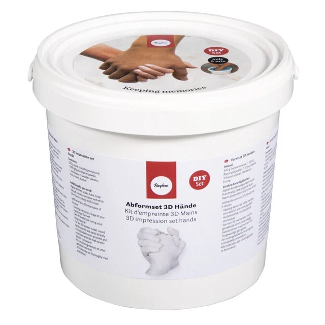 Juego de moldeo Rayher 3D manos 500 g masa moldeada + 1.000 g masa moldeada rápida Raysin