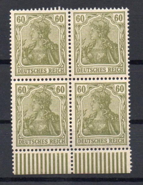 DR 1918 - GERMANIA mit KAISERKRONE - Mi.-Nr: 147 Walze UR 4erBlock **POSTFRISCH