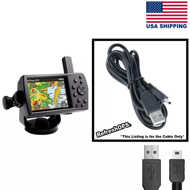 Garmin GPSMAP 376C Waterproof Marine GPS USB Cable Transfer Cord Replacement