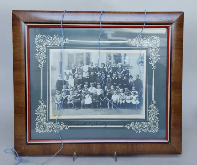 Alte Fotografie Kinder Schule Bamberg 1917 Klassen Foto Patriotika Bilderrahmen