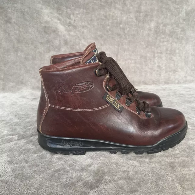 VINTAGE ITALY MADE Vasque Skywalk Sundowner Brown Leather Boots Goretex ...