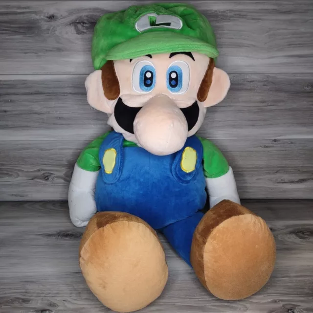 Official Nintendo Super Mario Bros Luigi 36" JUMBO Plush 3 FEET TALL Bean Bag