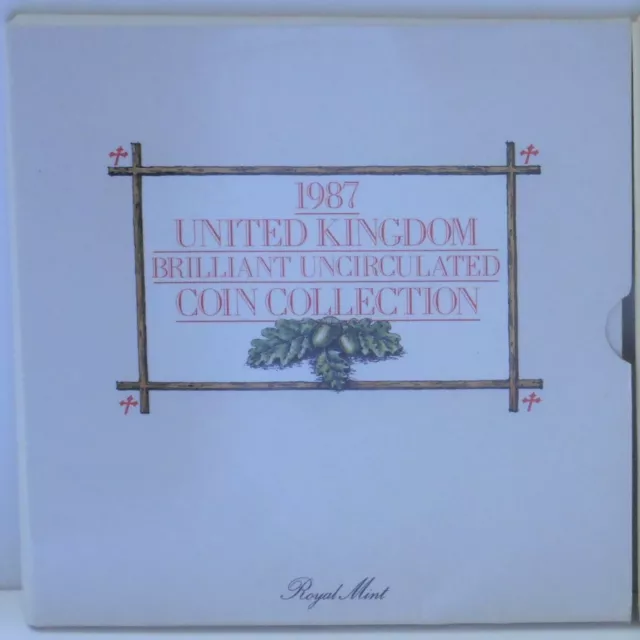 1987 Royal Mint BU Coin Collection w £1 United Kingdom UK Brilliant Uncirculated