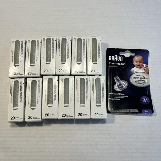 Auténticos filtros de lentes termoescánicos Braun 12 paquetes de 20 = 240 filtros de lentes