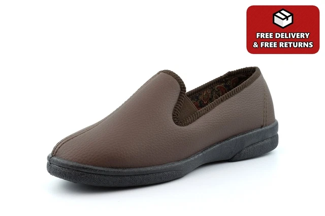 Pantofole da uomo in memory foam da uomo pantofole da esterno in finta pelle taglia