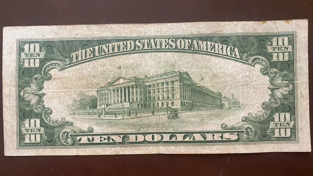 1934 A Ten Dollar Silver Certificate NORTH AFRICA Note $10 Bill Cir. #56491 2