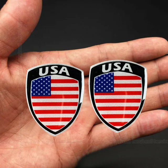 US USA Flag Reflective Sticker Emblem Metal Badge Decal Car Exterior Accessories