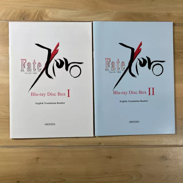 Fate/Zero Complete BLURAY Box Set English Translation Booklet Box 1 & 2