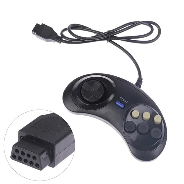 Classic Wired 6 Buttons Joypad Handle Game Controller For SEGA MD2 Mega Drive