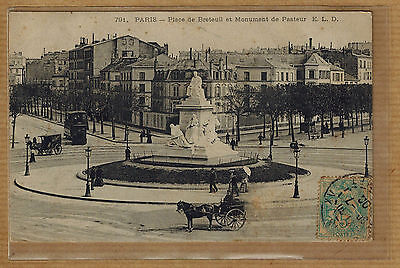 CPA paris-place de Breteuil and monument of pasteur wn0648