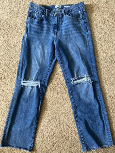 Kensie Jeans Size 10/30 Womens Effortless The Slim Crop Medium Wash Blue Denim