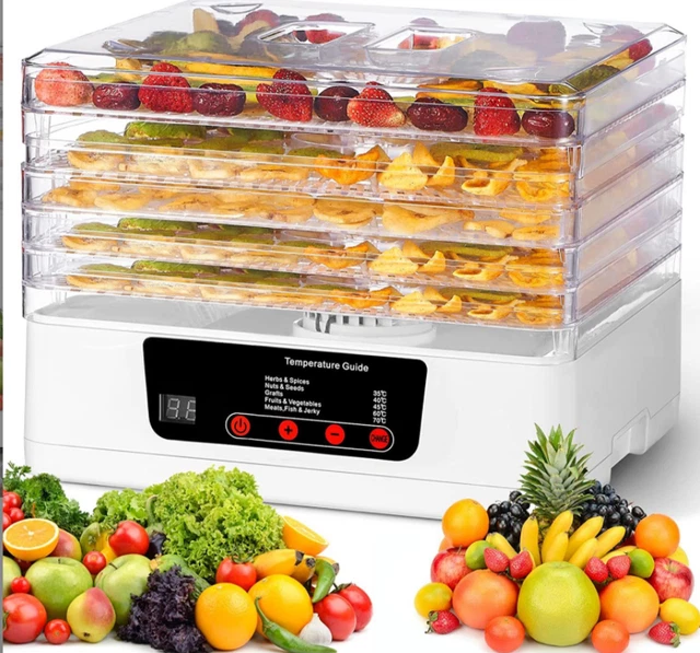 Dörrautomat Mit 5 Etagen - 48h Timer & 35-70°C Für Obst, Fleisch & Kräuter
