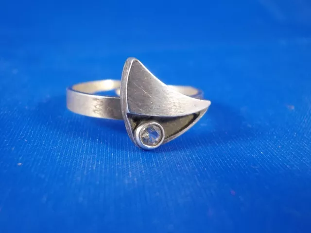 Vintage Modernist Ring 925 Silber Ninex Korut Oy Finnland Bergkristall variabel