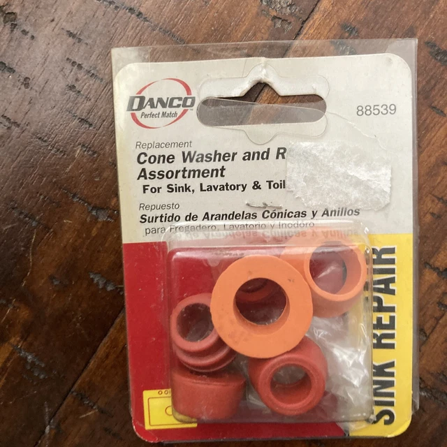 DANCO CONE WASHER and ring assortment for sink, lavatory &toilet. 88539
