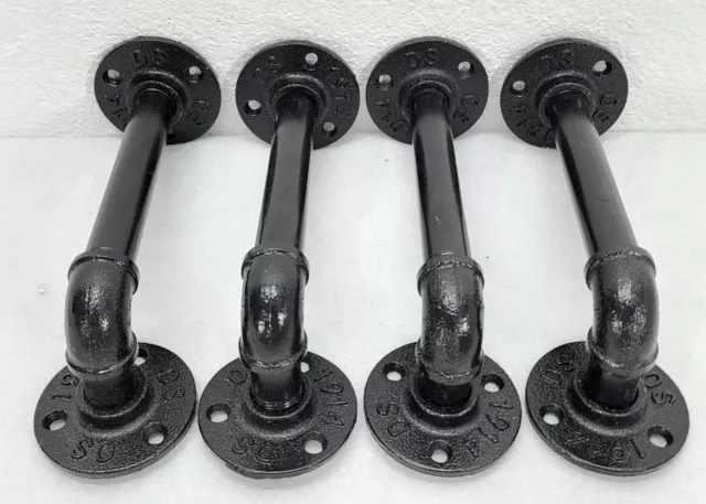 DS 1914 1/2 Industrial Pipe Wall Shelf DIY  Bracket Vtg Rustic Shelf Brackets